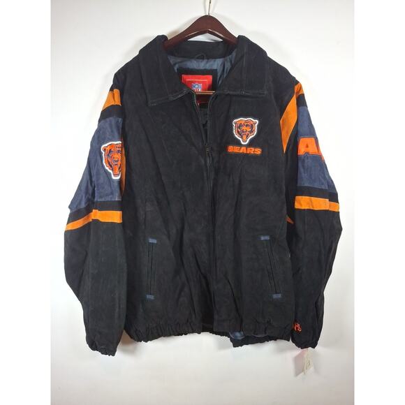 Vintage NFL Chicago Bears Leather Jacket XXL NWT - Picture 1 of 8